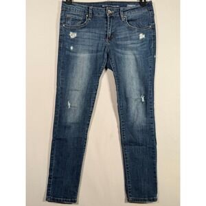 Special A Jeans Women's Blue‎ Cigarette Taper Leg Pockets Distressed 11 30x26